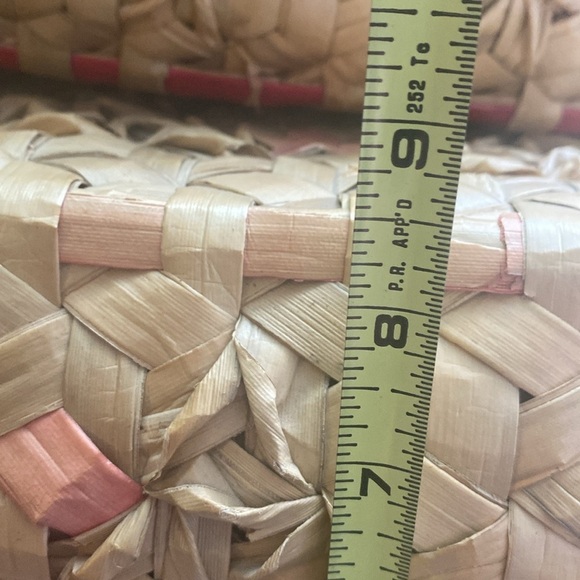 2 Handwoven Natural and Pink Storage Baskets - Picture 14 of 16